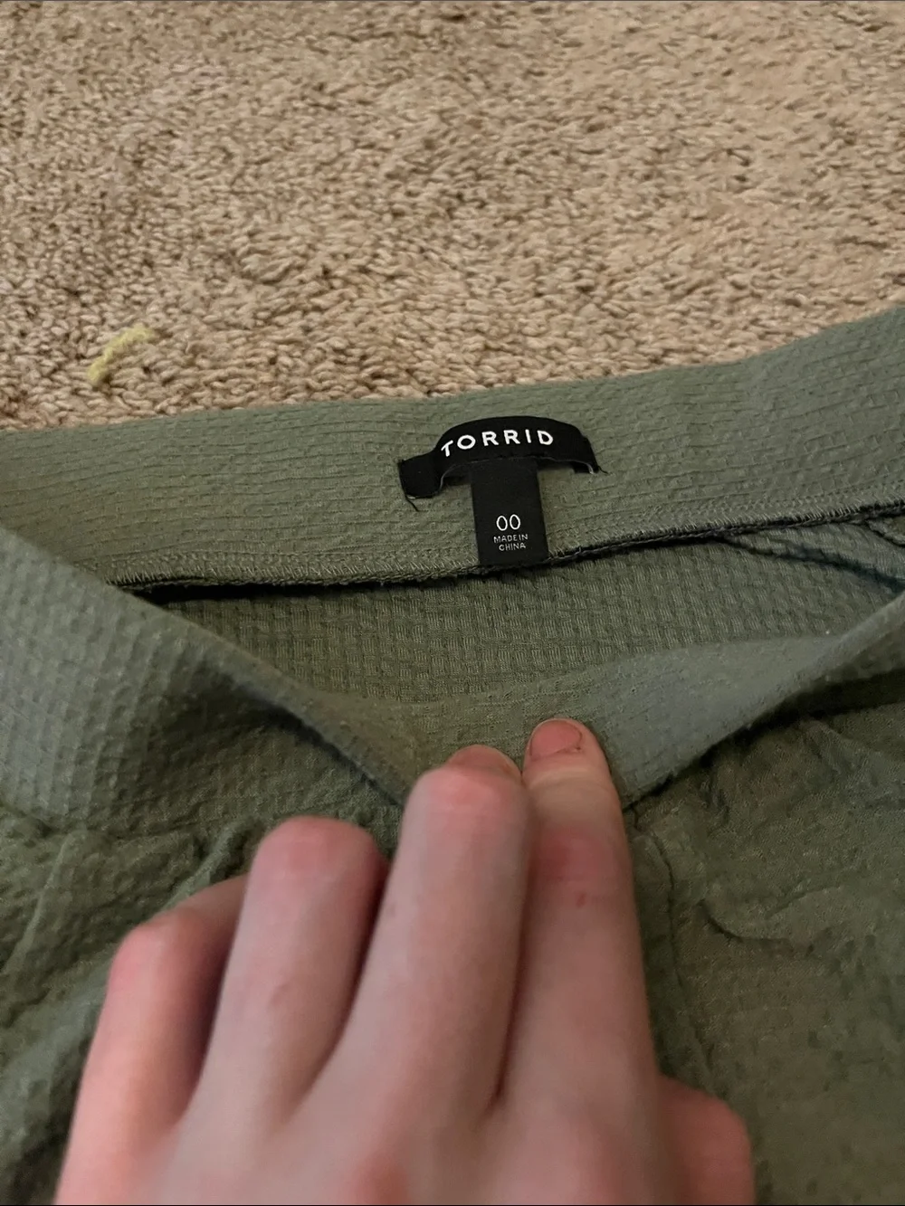 Torrid 00 green flare skirt buttons capsule layering